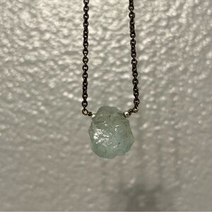 Genuine Raw Aquamarine Pendant Necklace